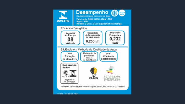 Selo do INMETRO do IBBL E-Due Equilibrium