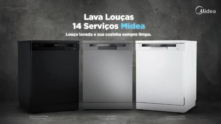 Cores disponíveis da lavadora Midea DWA14B1