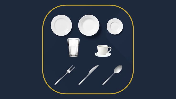 Kit de utensílios que correspondem a 1 serviço para máquina e lavar louça