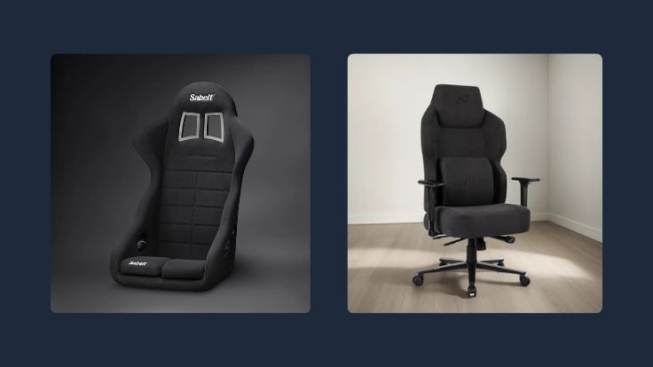 Diferença entre banco de carro de corrida e cadeira gamer