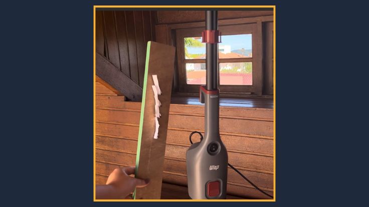 Direção do vento que sai do aspirador