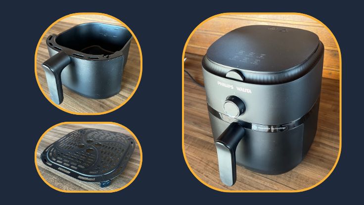 Medidas da airfryer, cesto e grade