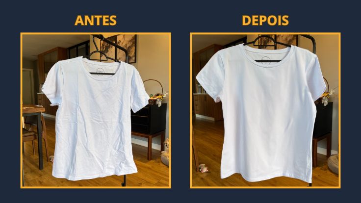 Antes e depois da camiseta