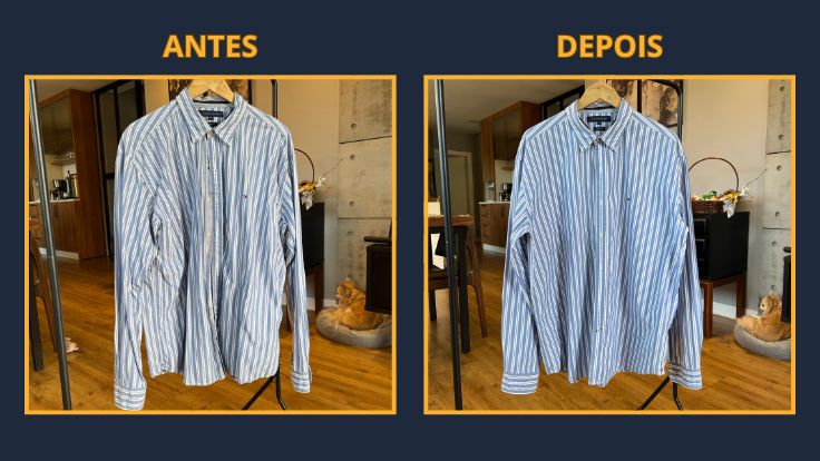 Antes e depois da camisa