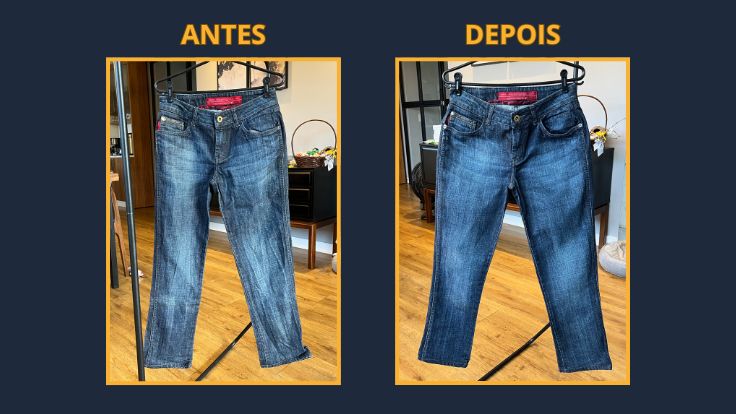 Antes e depois da calça jeans