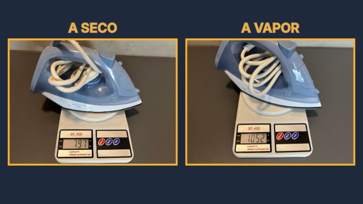 Peso para uso a seco e uso a vapor